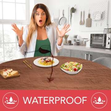 Deluxe Elastic Edged Fitted Table Cover - Woodgrain Design