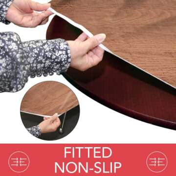 Deluxe Elastic Edged Fitted Table Cover - Woodgrain Design