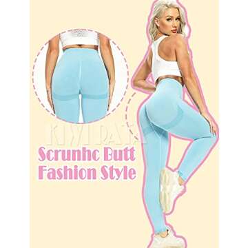 KIWI RATA High Waist Butt Lift Seamless Leggings for Women Peach Booty Workout Gym Active Pants Tights