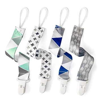 PandaEar Baby Pacifier Clips Universal Holder 4 Pack