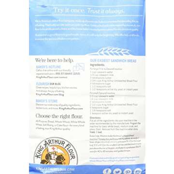 King Arthur Flour - Unbleached Bread Flour, 5 Pound (Pack of 2)