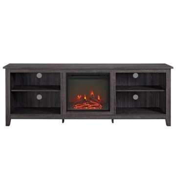 Walker Edison Wren Classic 4 Cubby Fireplace TV Stand 80 Inches