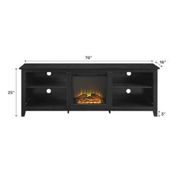Walker Edison Wren Classic 4 Cubby Fireplace TV Stand 80 Inches