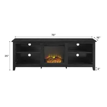 Walker Edison Wren Classic 4 Cubby Fireplace TV Stand 80 Inches