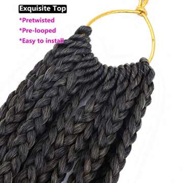 7 Packs Crochet Box Braids with Curly Ends 20 inch Box Braid Crochet Hair Extension 3X Bohemian Braiding Hair T27#