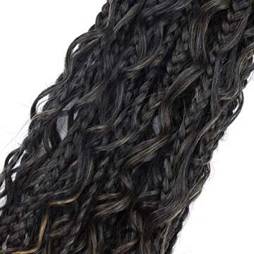 7 Packs Crochet Box Braids with Curly Ends 20 inch Box Braid Crochet Hair Extension 3X Bohemian Braiding Hair T27#