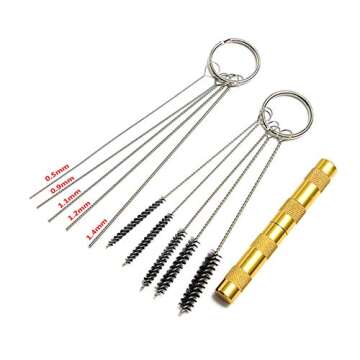 Uouteo Airbrush Cleaning Kit, Spray Gun Cleaning Repair Tool Kit Including 5 Pcs Cleaning Needles, 5...