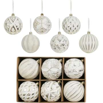 XmasExp Vintage Rustic Christmas Ball Ornaments Sets, 3.15” Plastic Farmhouse Distressed Tree Deco...