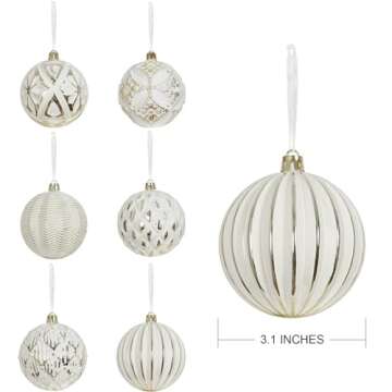 XmasExp Vintage Rustic Christmas Ball Ornaments Set