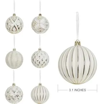 XmasExp Vintage Rustic Christmas Ball Ornaments Set