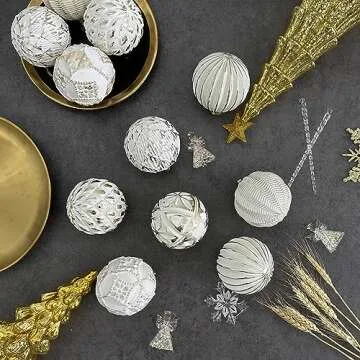 XmasExp Vintage Rustic Christmas Ball Ornaments Set