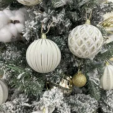 XmasExp Vintage Rustic Christmas Ball Ornaments Set