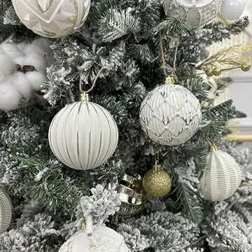 XmasExp Vintage Rustic Christmas Ball Ornaments Set