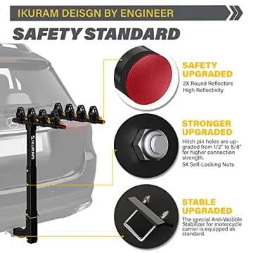 IKURAM R 4 Bike Rack Bicycle Carrier Racks Hitch Mount Double Foldable Rack for Cars, Trucks, SUV's and minivans with a 2" Hitch Receiver