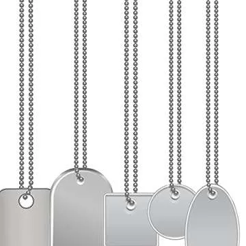 50-Pack Dog Tag Chain Ball Chain Necklace Bulk, Beaded Necklace Chains for Jewelry Making DIY Crafts, Military Blank Dog Tag Necklace for Men, Silver Nickel Plated Metal 24" Long 2.4mm Ball Bead Chain