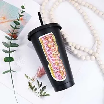 TECKWRAP Opal Holographic Chrome Adhesive Vinyl Sheets for DIY Craft, Arts,Yellow Pink (Opal Peach Yellow Pink,Translucent Cube,Leopard, Mermaid,Rose Pattern) 12" x 12" 5 Sheets/Pack