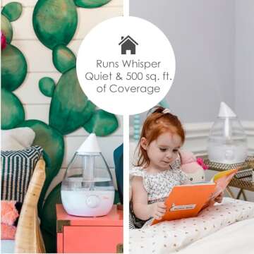 Crane White Drop Ultrasonic Cool Mist Teardrop Humidifier, 1 Gallon, Auto Shut-Off, Baby Humidifier for Nursery and Bedroom