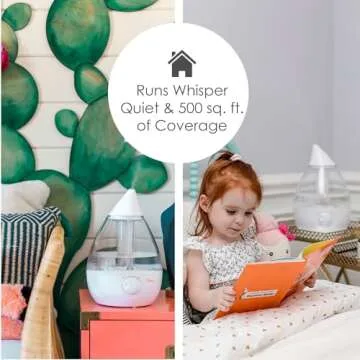 Crane White Drop Ultrasonic Cool Mist Teardrop Humidifier, 1 Gallon, Auto Shut-Off, Baby Humidifier for Nursery and Bedroom