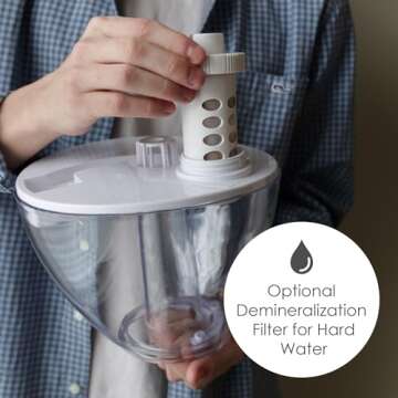 Crane White Drop Ultrasonic Cool Mist Teardrop Humidifier, 1 Gallon, Auto Shut-Off, Baby Humidifier for Nursery and Bedroom