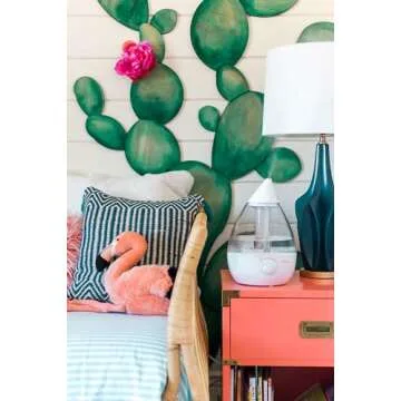 Crane White Drop Ultrasonic Cool Mist Teardrop Humidifier, 1 Gallon, Auto Shut-Off, Baby Humidifier for Nursery and Bedroom