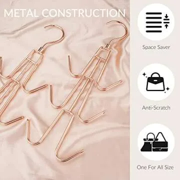 ZEDODIER Purse Organizer Set for Closet - Space Saving Hangers