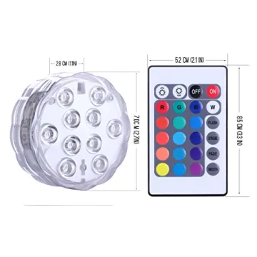 Qoolife Submersible LED Lights Waterproof Remote Control