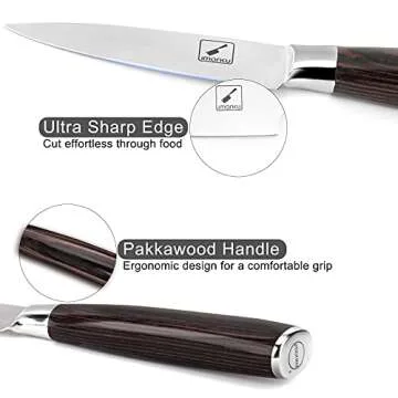 imarku Paring Knife - 3.5 Inch Japanese Stainless Steel Knife with Ergonomic Handle