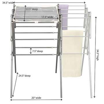 Household Essentials Clothes Drying Rack, Foldable, Expandable and Collapsible Laundry Drying Rack, ...