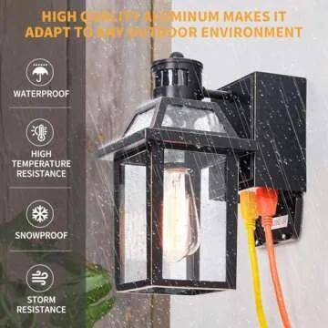 Versatile Porch Lights with GFCI Outlet for Outdoor Safety