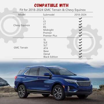 PARTZER Floor Mats Fit for 2018-2024 GMC Terrain/Chevy Equinox (Not fit EV Models) Custom Fit TPE Al...