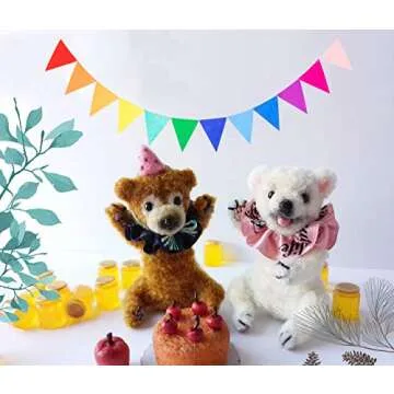 LOVENJOY Pre-Assembled Rainbow Banner Buntings - Colorful Felt Party Decoration for Any Celebration