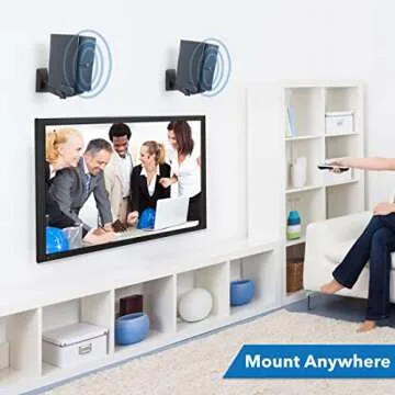 Mount-It! Bookshelf Speaker Wall Mounts - Universal Clamping Design with Full Motion