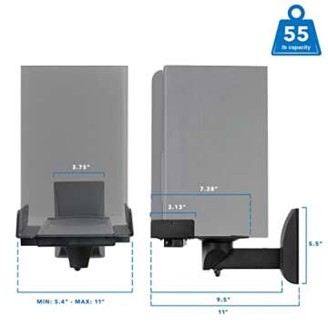 Bookshelf Speaker Wall Mounts - Heavy Duty with Full Motion