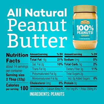 Crazy Richard's 100% All-Natural Creamy Vegan Peanut Butter with No Added Sugar and Non-GMO (16 Ounc...