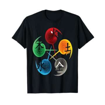 Five Elements Of Qigong Tai Chi T-shirt - Perfect for Yoga and Martial Arts