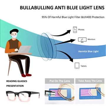 Stylish Bullabulling 3 Pack Blue Light Readers for All