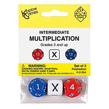 Koplow Games Intermediate Multiplication Dice – Fun and Portable Math Learning Tool