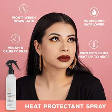 Suavecita Heat Protectant Spray. Cruelty-Free and Vegan Nourishing Mist that Protects Against Heat for Women (8 ounce)