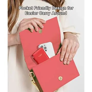 TG90° Portable Charger 10000mah Cell Phone Battery Backup, Ultra Slim Power Bank with Built in Lightning and USB-C Cable, Portable Phone Charger Battery Packs Compatible with iPhone Android Phones