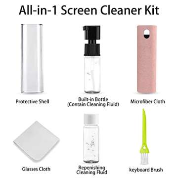 DauMeiQH Car Screen Cleaner for Tesla Display, Phone Screen Cleaner Spray and Wipe, Computer Touchscreen Cleaner Electronic Kit for Laptop, Smart TV, iPad, iPhone, Mac, Tablet, Monitor - Pink