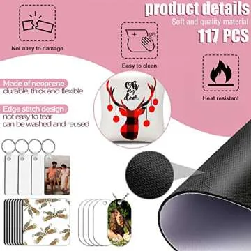 117PCS DIY Sublimation Blanks Set for Creative Gifts and Crafts