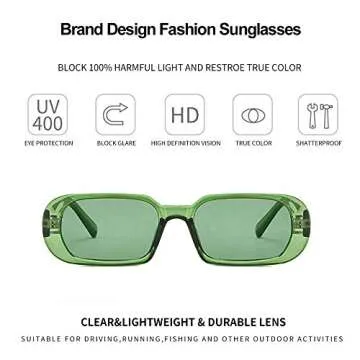 BOJOD Green Rectangle Sunglasses for Men and Women