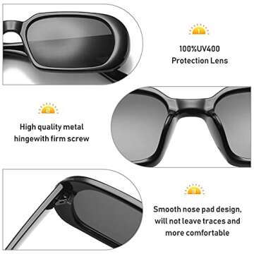 BOJOD Green Rectangle Sunglasses For Women Men Retro 90s y2k Oval retangular sunglasses Green Shades halloween costume glasses