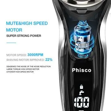 Phisco Electric Razor - Fast Charging, Wet & Dry Shaver for Men