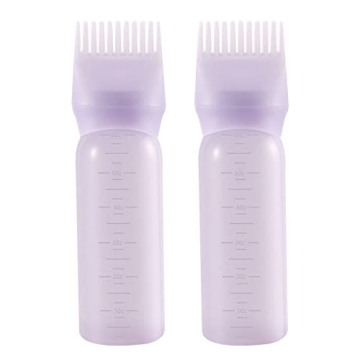 Pimoys Root Comb Applicator Bottle 6 Ounce, 2 Pack Oil Applicator for Hair Dye, Bottle Applicator Br...