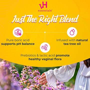 vH essentials Boric Acid Vaginal Suppositories - PH Balance