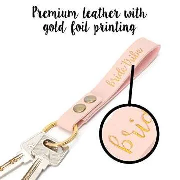 Pop Fizz Designs Bridesmaid Keychain, 6 Pack - Rose Gold, Bride Tribe, Wedding Party Gifts