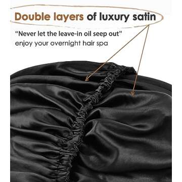 YANIBEST Double Layer Satin Bonnet Silk Bonnet Adjustable Hair Bonnet for Sleeping Hair Bonnets for Women Curly Natural Hair