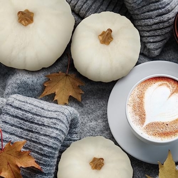 Preboun 4 Pieces Fall White Pumpkin Decor for Home