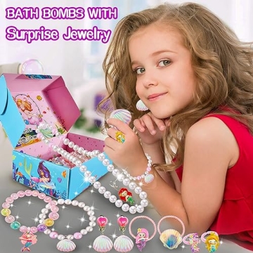 Enchanting Mermaid Bath Bombs with Jewelry Surprises for Girls